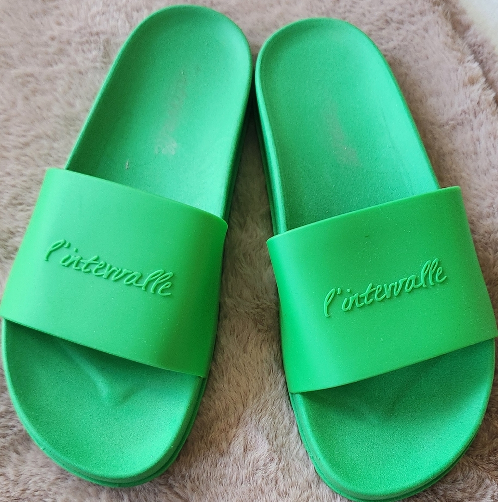Green L'intervalle Slide Sandals